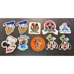 Vtg Disney Embroidered Patch Lot (10) Goofy, Donald Duck, Mickey, WDW, Disney U